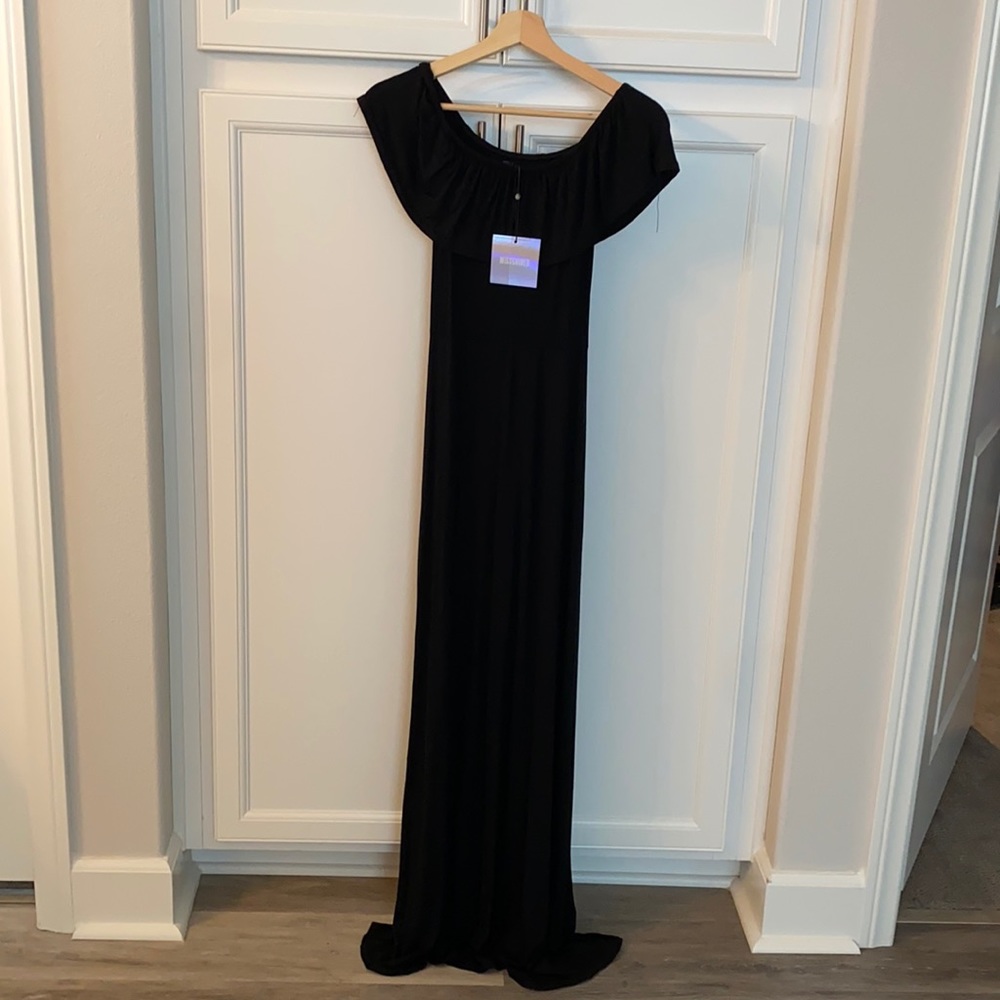 Missguided off shoulder maxi dress sz 0